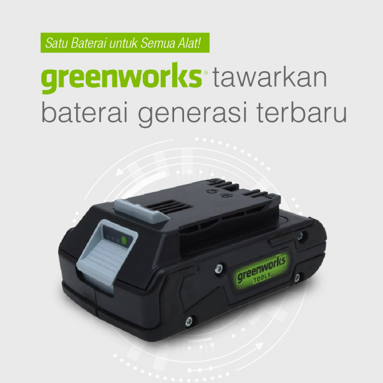 [INFOGRAFIK] Satu Baterai untuk Semua Alat! Greenworks Tawarkan Baterai Generasi Terbaru